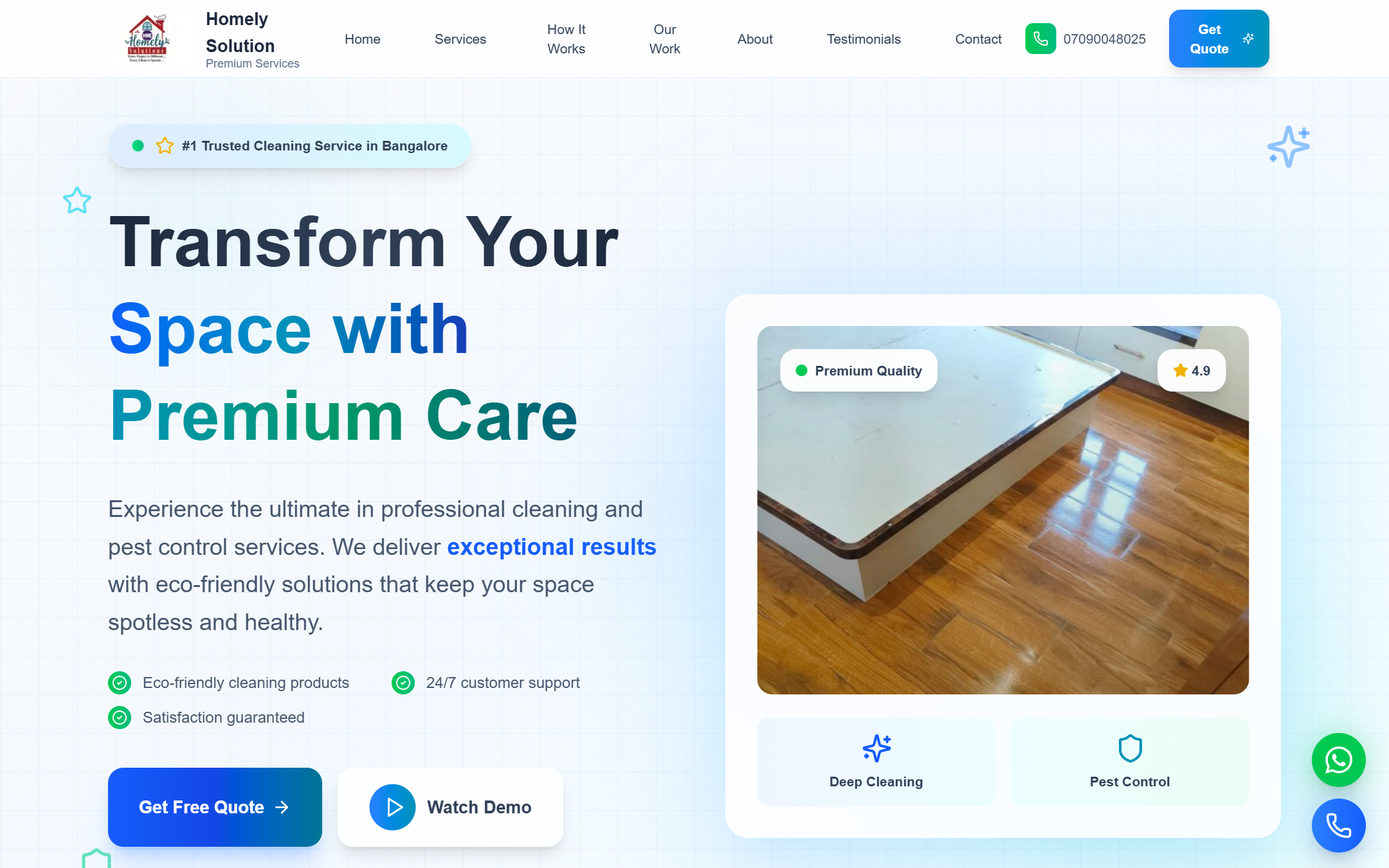 Homely Solutions - Commercial Web Design by K.V.S. Manikanta (homepage Preview)