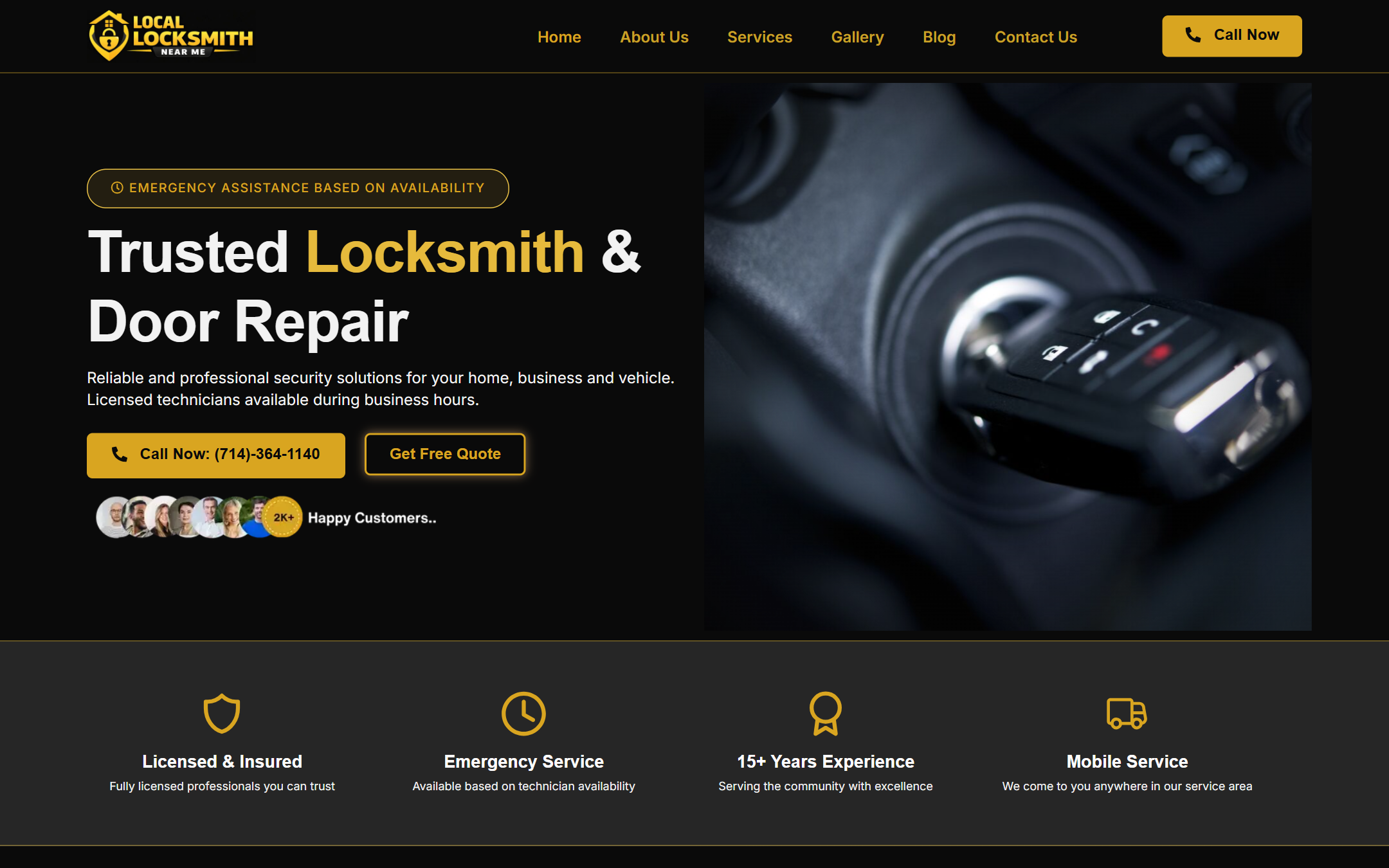 Local Locksmith - Commercial Web Design by K.V.S. Manikanta (homepage Preview)