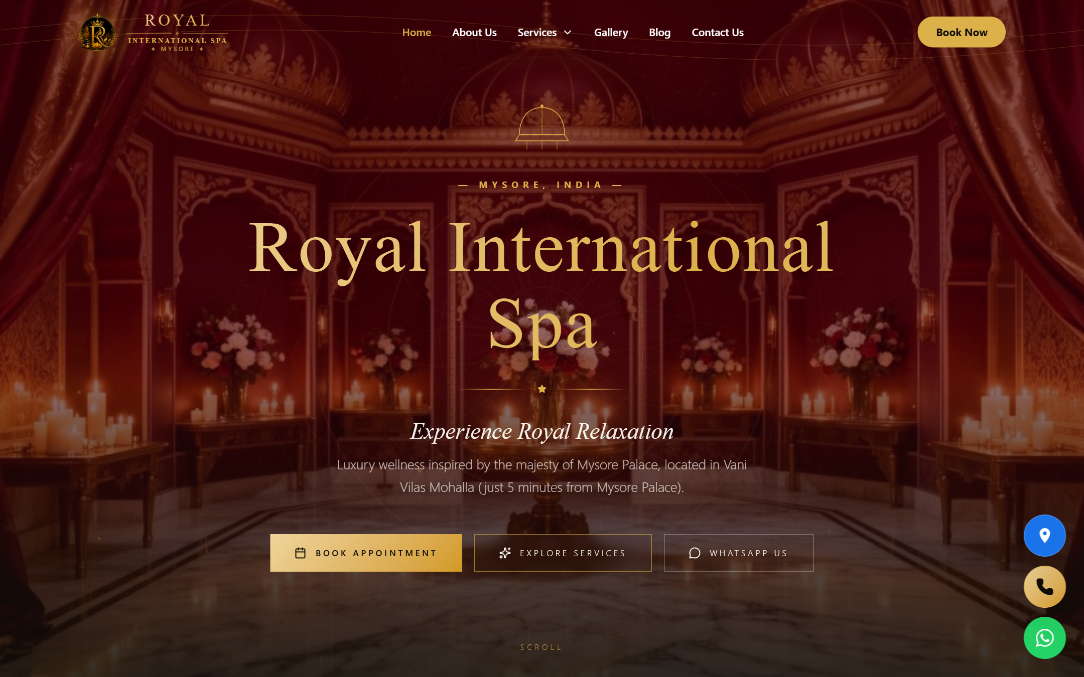 Royal International Spa - Commercial Web Design by K.V.S. Manikanta (homepage Preview)